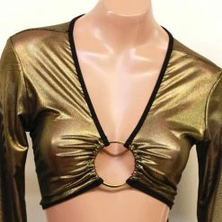 The Sugarpuss Collection Oil Slick & Dark Metallic Swim Gold Mesh Ring Top