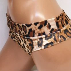The Sugarpuss Collection Plush Velvet Low Rise Cheeky Bottoms In Leopard Jungle Fever
