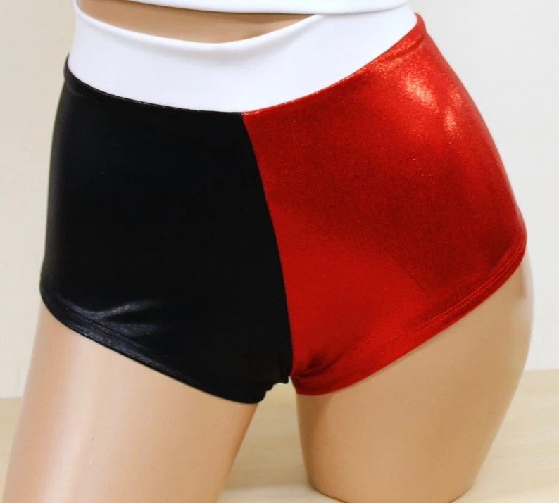The Sugarpuss Collection Costumes Harlequin Black And Red Cheeky Shorts 3 The Sugarpuss Collection Costumes Harlequin Black And Red Cheeky Shorts