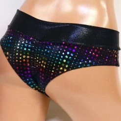 The Sugarpuss Collection Hologram Lowrise Cheeky Bottoms In Rainbow Dot