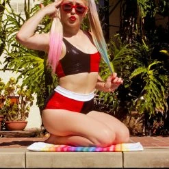 The Sugarpuss Collection Harlequin Mini Crop Tank And Highwaist Cheeky Shorts Costumes