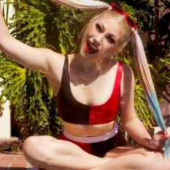 The Sugarpuss Collection Harlequin Mini Crop Tank And Highwaist Cheeky Shorts Costumes