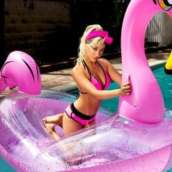 The Sugarpuss Collection Jogger Bikini Set With Low-Rise Bottoms In Neon Pink Rollergirls And Disco Babes