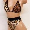 The Sugarpuss Collection Leopard Highcut Thongback Bikini With Traingle Bikini Top Jungle Fever