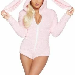 Leg Avenue Costumes Fluffy Cuddle Bunny Long Sleeve One-piece Suit In Baby Pink 9 Leg Avenue Costumes Fluffy Cuddle Bunny Long Sleeve One-piece Suit In Baby Pink