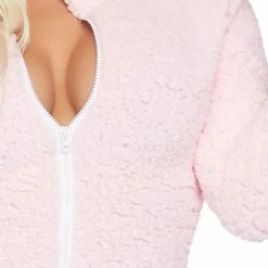 Leg Avenue Costumes Fluffy Cuddle Bunny Long Sleeve One-piece Suit In Baby Pink 12 Leg Avenue Costumes Fluffy Cuddle Bunny Long Sleeve One-piece Suit In Baby Pink