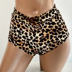 The Sugarpuss Collection Plush Velvet Highwaist Cheeky Shorts In Mini Leopard 6 The Sugarpuss Collection Plush Velvet Highwaist Cheeky Shorts In Mini Leopard