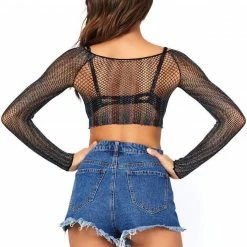 The Sugarpuss Collection Rainbow Lurex Fishnet Crop Top Rollergirls And Disco Babes