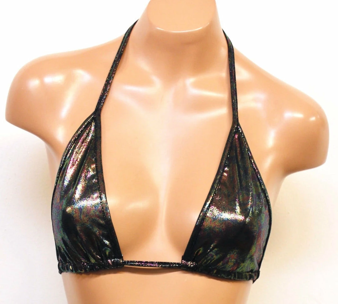 The Sugarpuss Collection Oil Slick Triangle Bikini Top 1 The Sugarpuss Collection Oil Slick Triangle Bikini Top
