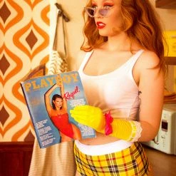 The Sugarpuss Collection Modern Plaids Plaid Cheeky Shorts In Yellow