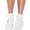 Leg Avenue Sock Obsession Ruffle Anklet Socks In White