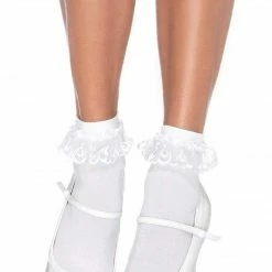 Leg Avenue Sock Obsession Ruffle Anklet Socks In White