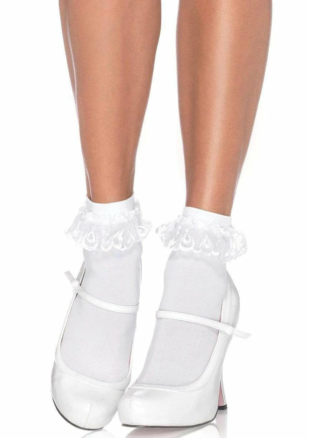 Leg Avenue Sock Obsession Ruffle Anklet Socks In White 1 Leg Avenue Sock Obsession Ruffle Anklet Socks In White