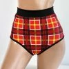 The Sugarpuss Collection Modern Plaids Plaid Highwaist Pin-Up Bottoms In Red