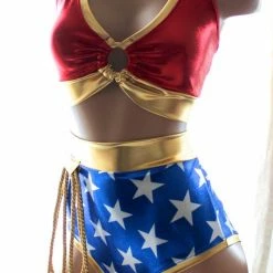 The Sugarpuss Collection Star Superheroine Ring Top Costume Set With Highwaisted Bottoms Costumes
