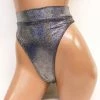 The Sugarpuss Collection Hologram Highcut Briefs With Thongback In Silver