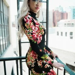 The Sugarpuss Collection Mona Lisa Vito Floral Catsuit With Zipper Back Costumes