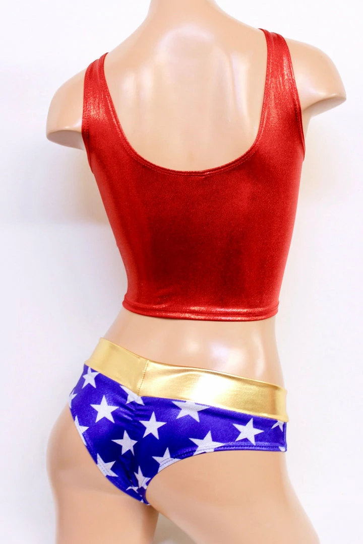 The Sugarpuss Collection Costumes Star Superheroine Crop Tank Set With Lowrise Cheeky Shorts 4 The Sugarpuss Collection Costumes Star Superheroine Crop Tank Set With Lowrise Cheeky Shorts