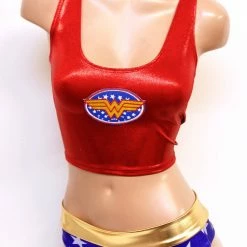 The Sugarpuss Collection Costumes Star Superheroine Crop Tank Set With Lowrise Cheeky Shorts