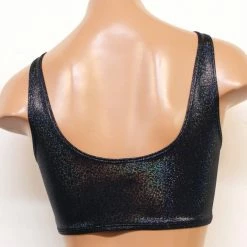 The Sugarpuss Collection Hologram Mini Swim Tank In Gunmetal
