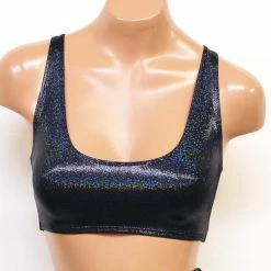 The Sugarpuss Collection Hologram Mini Swim Tank In Gunmetal