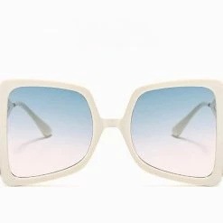 The Sugarpuss Collection Oversized Square 70s Ombre Sunglasses With Lightning Frame 70s Bells & Retro Tops
