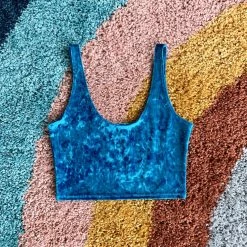 The Sugarpuss Collection Rollergirls And Disco Babes Crushed Velvet Crop Tank In Turquoise 13 The Sugarpuss Collection Rollergirls And Disco Babes Crushed Velvet Crop Tank In Turquoise