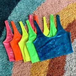 The Sugarpuss Collection Neon Crushed Velvet Crop Tank In Pink Neons! 8 The Sugarpuss Collection Neon Crushed Velvet Crop Tank In Pink Neons!