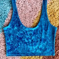 The Sugarpuss Collection Rollergirls And Disco Babes Crushed Velvet Crop Tank In Turquoise 12 The Sugarpuss Collection Rollergirls And Disco Babes Crushed Velvet Crop Tank In Turquoise