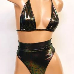 The Sugarpuss Collection Oil Slick Highcut Triangle Bikini