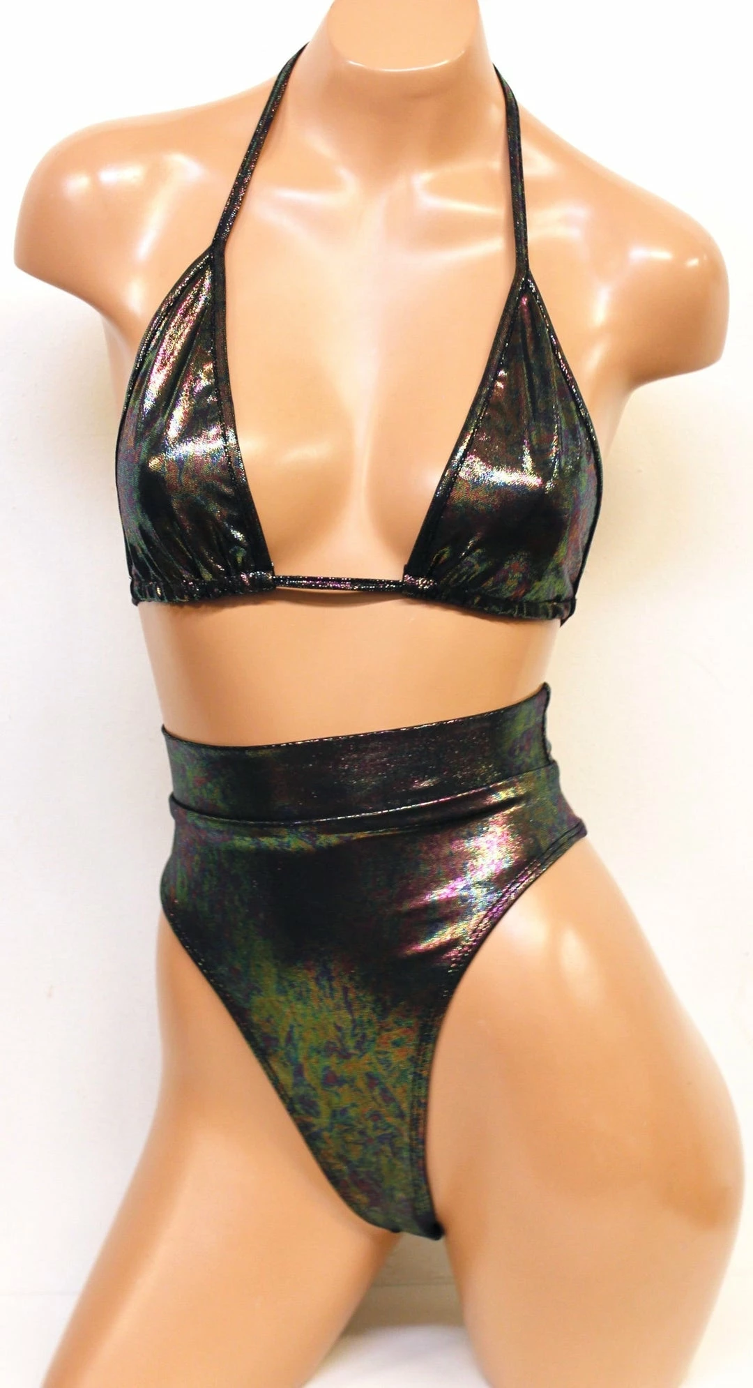 The Sugarpuss Collection Oil Slick Highcut Triangle Bikini 1 The Sugarpuss Collection Oil Slick Highcut Triangle Bikini