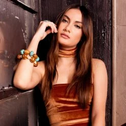 The Sugarpuss Collection Plush Velvet Tube Top In Caramel