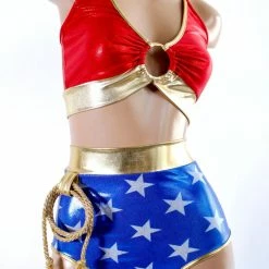 The Sugarpuss Collection Costumes Star Superheroine Classic Briefs In Metallic Stars