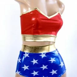 The Sugarpuss Collection Costumes Star Superheroine Bustier Tube Top And Pin Up Briefs Set